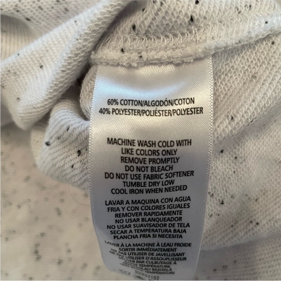 CK Cropped Hoodie & Cuffed Highrise Shorts Off White & Black Speckled Lounge Set - Picture 6 of 13